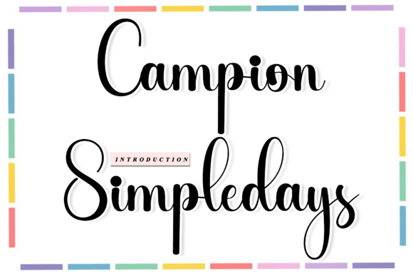 Campion Simpledays: A Sweet and Cursive Handwritten Font