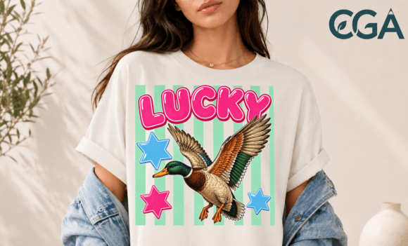 Lucky Duck Vintage Retro Pun Png: A Playful Graphic for Modern Brands