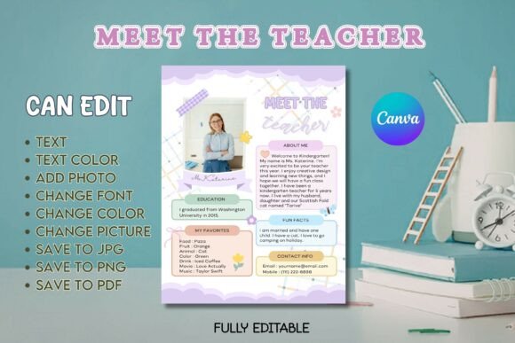 Meet the Teacher - B05 - Canva Template: A Pastel Welcome for Your Classroom