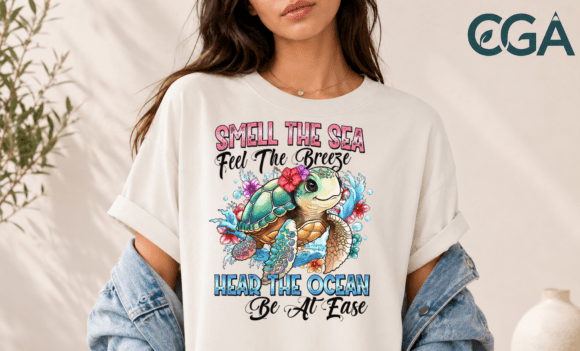 Smell the Sea Sea Turtle PNG: A Splash of Coastal Charm for Your Designs